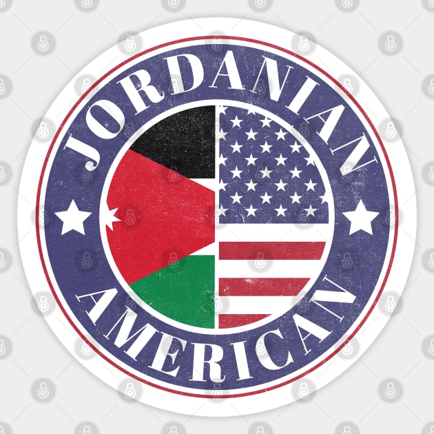 Proud Jordanian-American Badge - Jordan Flag Sticker by Yesteeyear